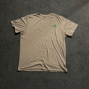 The North Face Tan T-Shirt with Green Logo